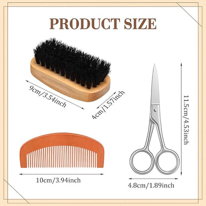 Maitys 10 Set Appreciation Gifts Bulk Beard Brush Comb Scissors,Rectangle | Boar Bristle Beard Brush, for Men Father Colleague Employee