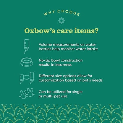Oxbow Enriched Life Dripless Water Bottle, Guinea Pig Water Bottle, Rabbit Water Bottle, Essential Small Pet Accessory for Guinea Pig Cages & Rabbit Cage, Bunny Supplies, 15oz / 450ml