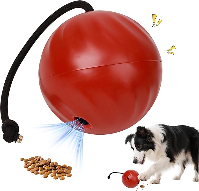 Pet Prime Dog Treat Ball Interactive Squeaky Rolling Treat Dispensing Toys Dog Food Puzzle Slow Feeder Ball Mental Stimulation Enrichment Toys for Small,Medium,Large Breeds