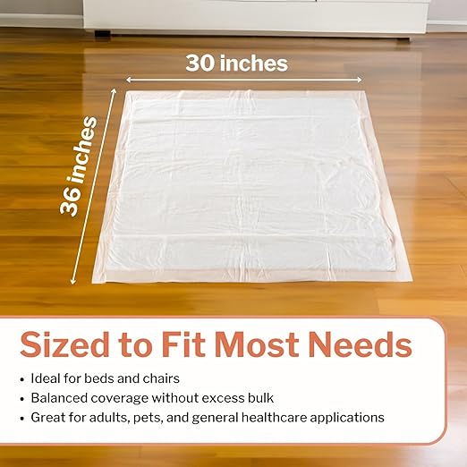 McKesson Underpads Bed Pads, Heavy Absorbency, 30 x 36 in, 10 ct | Chux Pads for Adults and Elderly, Baby Changing, Pee Pad for Pets