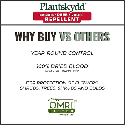 Plantskydd Animal Repellent - Repels Deer, Rabbits, Elk, Moose, Hares, Voles, Squirrels, Chipmunks and Other Herbivores; 8 LB Granular Shaker Jug (PS-VRD-8)