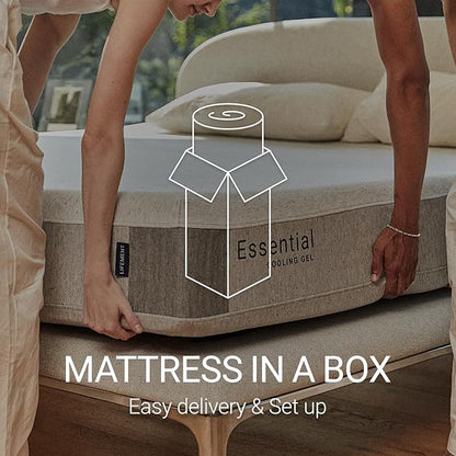 LIFEMENT, Essential 12 Inch Copper Infused Cooling Gel Memory Foam Mattress, Medium Firm, Fiberglass Free, Pressure Relief, Safe & Certified Foams & Cover (Gray, Queen (U.S. Standard), 12, Inches)