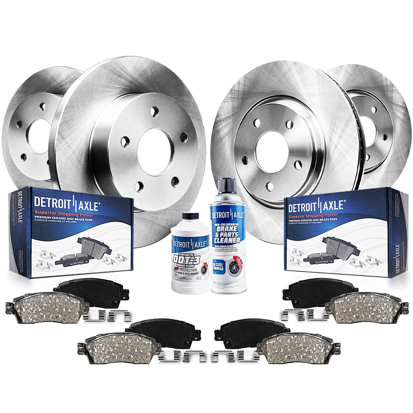 Detroit Axle - Brake Kit for 2011-2019 Ford Explorer Taurus 2012-2019 Flex 2011-2012 Lincoln MKS Disc Brake Rotors Ceramic Brake