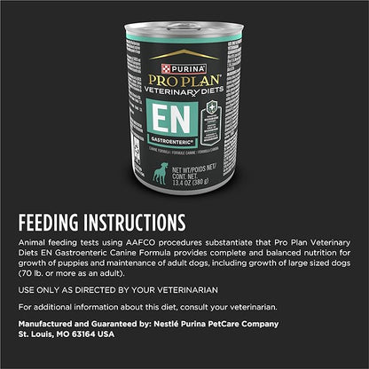 Purina Pro Plan Veterinary Diets EN Gastroenteric Canine Formula Wet Dog Food - (Pack of 12) 13.4 oz. Cans
