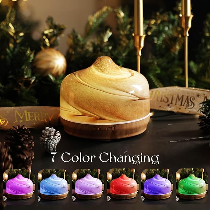 Porseme 500ml Glass Essential Oil Diffuser Aromatherapy Ultrasonic Cool Mist