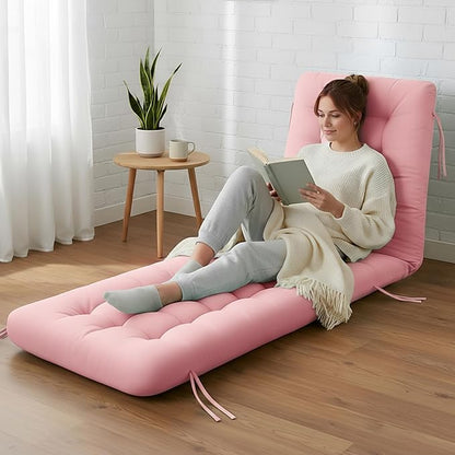 Vercraft Long Floor Cushion Large Floor Cushion with Brushed Cotton 74.8 x 27.5 x 3.15 in Jumbo Lounger Pillow for Outdoor Indoor Bay Window Meditation Yoga Reading Sleeping(Pink)