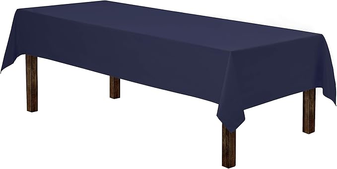 Gee Di Moda Rectangle Tablecloth - 60 x 102 Inch Navy Blue Table Cloth for 6 Foot Rectangle Tables - Heavy Duty Washable Fabric - for Holiday Party, Dinner, Weddings, Baby Shower & Events