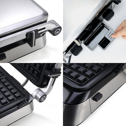 Panini Waffle Maker Combo | Panini Grill Press Sandwich Maker, Smokeless Indoor