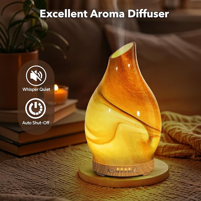Essential Oil Diffuser, 120 ml Glass Aromatherapy Diffuser