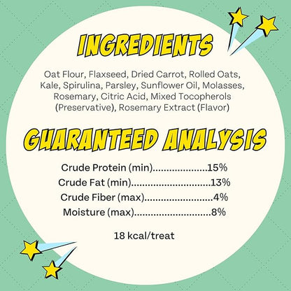 Chippin Healthy Dog Treats with Kale, Carrots, & Spirulina, Crunchy Vegan Biscuit, All-Natural, Hypoallergenic Gift for Dog Lovers, Gentle on Sensitive Stomachs, Gut Healthy Meal Topper, 2-Pack