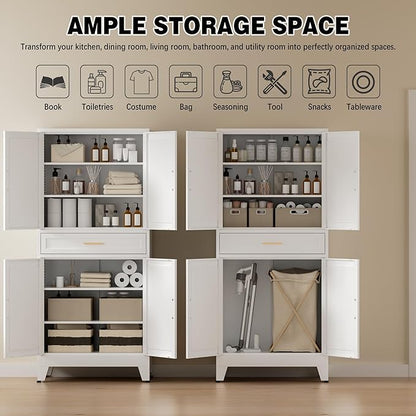 COFaR 71" Tall Kitchen Pantry, Farmhouse Storage Cabinet