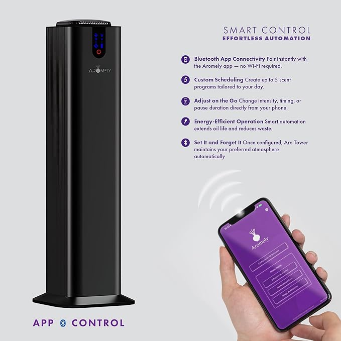 Aromely Smart Bluetooth Scent Diffuser, Aromatherapy Nebulizing Waterless