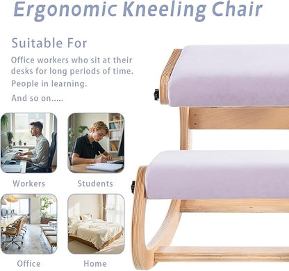 VDNEND Knee Chair Ergonomic for Office,Rocking Kneeling Chair Desk,Adjustable Posture Chairs for Relieve Neck or Back Pain,Balance Chairs for Work,Meditation,Home,Gifts for Men,Women,Her,Him