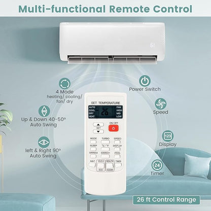 RELAX4LIFE Mini Split Ac/Heating System, 12000 BTU Ductless Mini Split Air