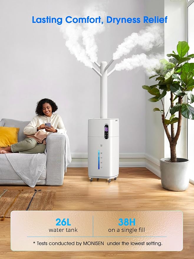 MONISEN 26L/5.7Gal Humidifier Large Room 3000 ft², Supersized Cool Mist