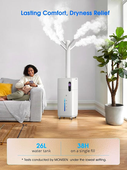MONISEN 26L/5.7Gal Humidifier Large Room 3000 ft², Supersized Cool Mist
