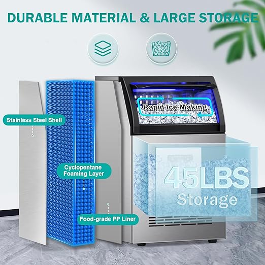 Commercial Ice Maker Machine, 150lbs/24H