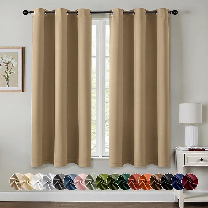 MIULEE Taupe Brown Blackout Curtains