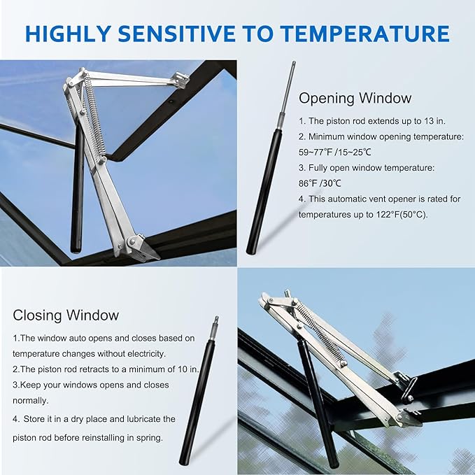 UYGALAXY Greenhouse Automatic Window Opener Kit