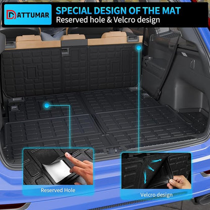 Floor Mats Compatible with 2013-2024 Toyota 4 Runner 7 Seat Cargo Mat Liner Back Seat Cover Protector 2023 4Runner Accessories (Fit 7 Seat, Floor Mats+Trunk Mat+2nd & 3rd Row Backrest Mats)