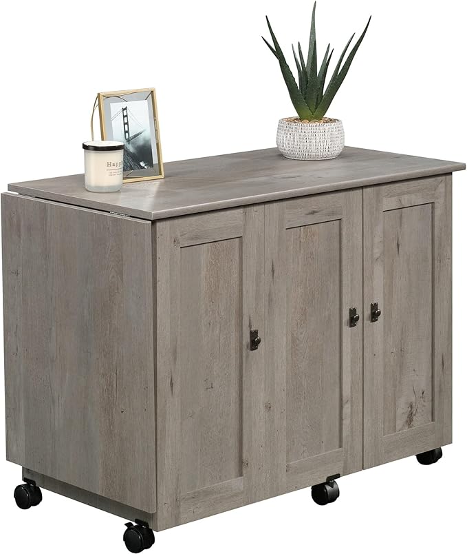 Sauder Craft Cart Storage Cabinet, Rolling Sewing Table