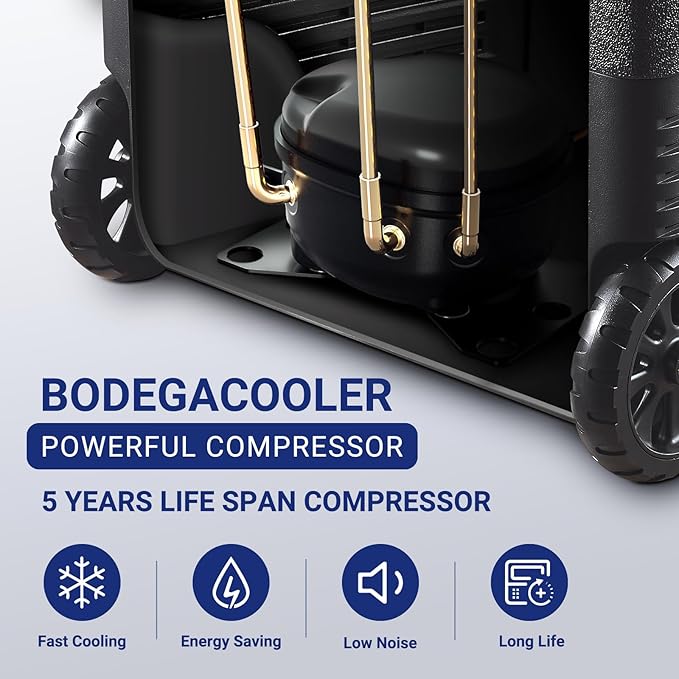 BODEGACOOLER 12 Volt Car Refrigerator, 68Quart Camping Fridge, RV Portable