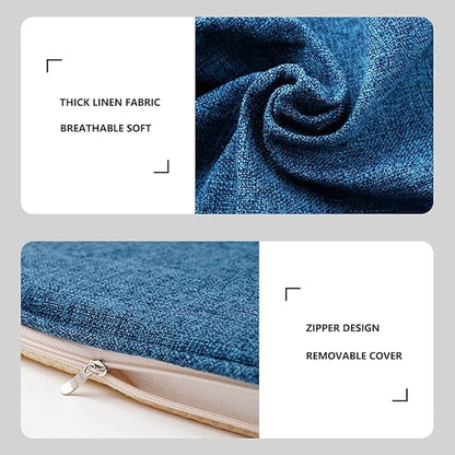 Chair Pads with Ties 18x17, Memory Foam Kitchen Chair Cushions with Ties 18 Inch, Non Slip Chair Pads for Dining Chairs Set of 2 4 6, Seat Cushions Covers Washable and Removable with Zipper,J,4