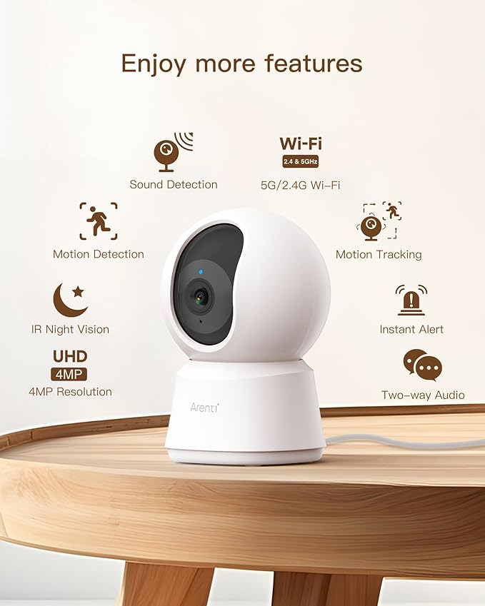 ARENTI 5G Indoor Security Camera, 4MP Pet Camera