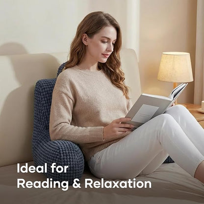 NOONTIDE Reading Pillow with Top Handle,Uniquely Designed Soft Fabric, Ergonomic Back Support for Bed,Cover Washable Sit up Pillow,Watching TV/Gaming/Relaxing(Grey)