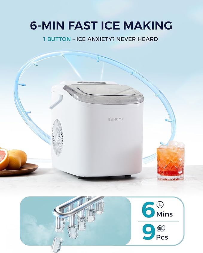 EUHOMY Countertop Ice Maker Machine