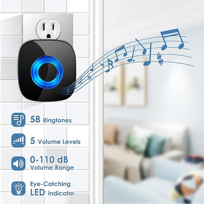 Wireless Doorbell, PHYSEN Classroom Door bell Chimes