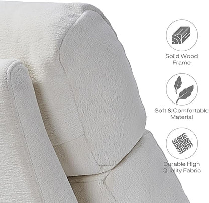Modern Chaise Lounge Chair with Wooden Legs, Armless, Comfortable Upholstered Seat – Perfect for Living Room, Bedroom, or Office