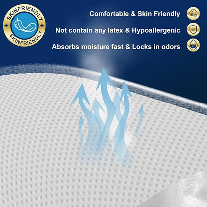 AAY Disposable Bed Pads 36" x 36" (50 Count) , Extra Large Heavy Duty Incontinence Underpads, Super Absorbent 3XL Chucks Pee Pads for Adults, Kids, Pets, Puppy Training (Adhesive Strips)