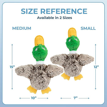 Best Pet Supplies Interactive Squeaky Dog Chew Toy, Ideal Dog Toys for Chewers, Small, Medium & Large Dogs, and Fetch Lovers - Mallard Duck (Gray), Large