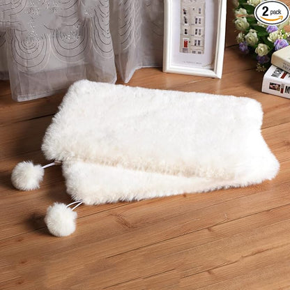 SHENGOCASE 2-Pack 12"x15.7" Rectangular Faux Rabbit Fur Cat Tree Tower Replacement Cushion Pad for Window Perch, Dog Carrier Bed House Cage