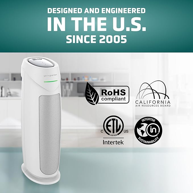 GermGuardian Air Purifier for Home, for Wildfire Smoke, Mold Spores, Large