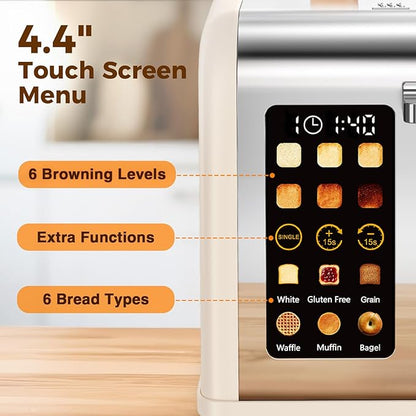 2 Slice Easy Touch Screen Toaster, Stainless Steel Toaster