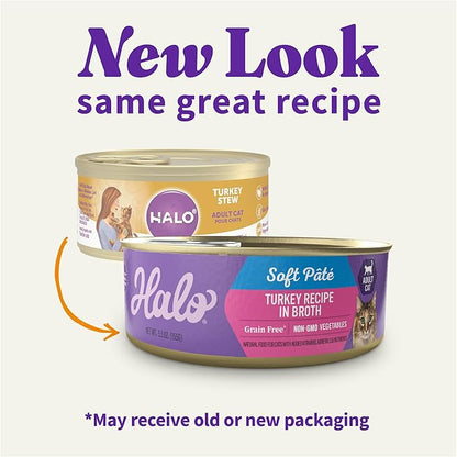 Halo Pets Spot's Stew Wholesome Turkey Cat Food Number of Cans/Size: 5.5-oz, case of 12
