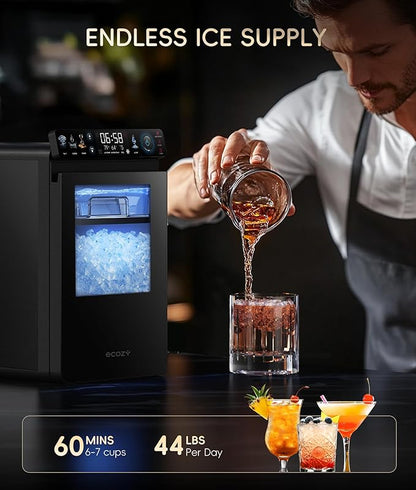 ecozy Nugget Ice Maker Countertop, Smart Pebble Ice Machine