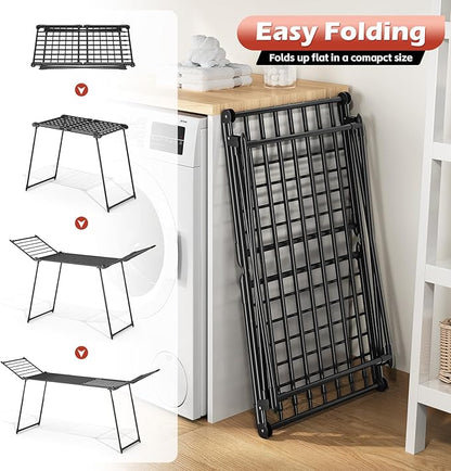 APEXCHASER Clothes Drying Rack Foldable, Large Drying Rack Clothing Retractable