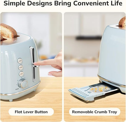 Retro 2 Slice Stainless Steel Toaster