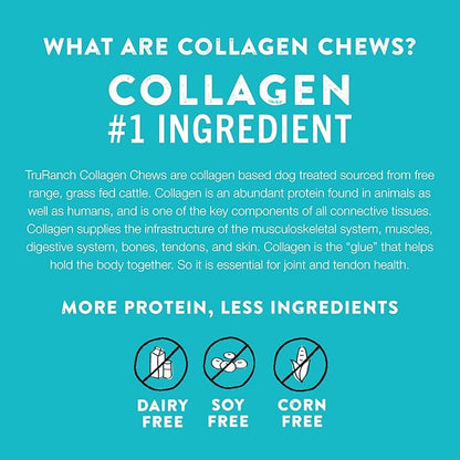 TRURANCH Collagen Sticks - 5" Collagen Sticks for Dogs - Long Lasting Healthy Joint Support Dog Treat - Rawhide Alternative - Skin & Coat Health - Made with Real Peanut Butter, 1 Bag, 15 Count