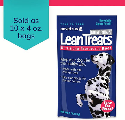 Covetrus Nutrisential Lean Treats for Dogs - Small, Medium & Large Dogs (K9) - Nutritional Low Fat, Bite-Size - Soft Chicken Flavor - 10 Pack - 4oz