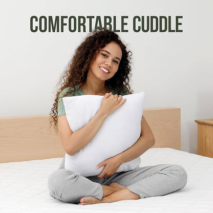 Utopia Bedding Throw Pillows (Set of 1, White) – 18 x 18 Inches Down Alternative Pillows for Bed, Sofa, and Couch - Fluffy Decorative Stuffer Pillow for Indoors & Outdoors