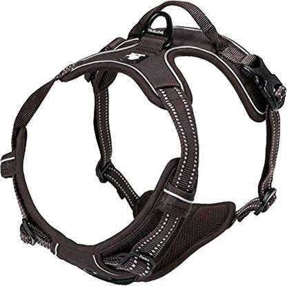 TRUE LOVE Adjustable No-Pull Dog Harness Reflective Pup Vest Harnesses Comfortable Control Brilliant Colors Truelove TLH5651(Brown,L)