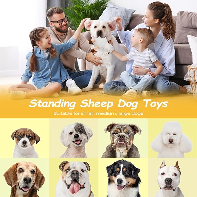 Large Dog Squeaky Toys, Stuffed Animal Dog Chew Toy, Durable Plush Toy for Puppy, Small, Middle, Large Dogs