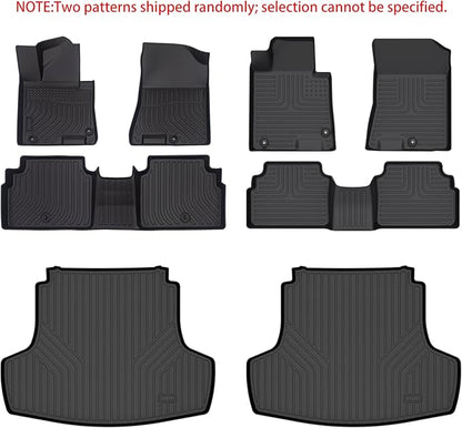 KELCSEECS Floor Mats & Cargo Liner Custom for Kia K5 2021-2026(FWD Only) & Hyundai Sonata 2020-2026(FWD Only) All Weather Protection TPE Floor Liners Front& Rear Row Full Set Accessories Black
