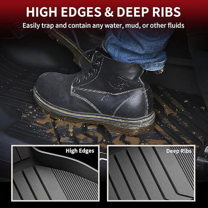 LASFIT Floor Mats Fit for 2020-2025 2026 BMW X6 G06 M M50i M60i sDrive40i xDrive40i, Custom Fit TPE All Weather Waterproof Floor Liners Front & Rear Rows Car Mat, Black