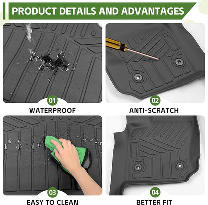 Floor Mats for 2025 2026 Toyota 4Runner 7 Seats Gas, All Weather TPE Protector 1st&2nd&3rd Row Floor Liners Accessories(Not for Hybrid EV&i-Force MAX)