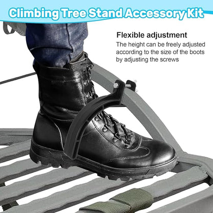 LJB Climbing Tree Stand Accessory Treestands Footrest Kit Suitable for Square Tubes for 1-inch Tree Stands Come with Screws and Safety Ropes